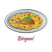 Set of delicious and famous food of Indian in colorful gradient design icon vector