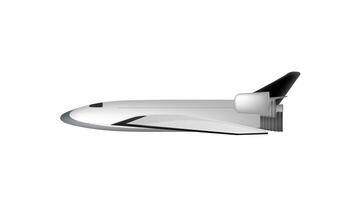Space shuttle. Fighter isolated on a white background. Side view. Space design element. Isolated. . vector