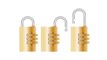 Padlock with code. Padlock for doors, safes and suitcases. Flat style. Vector. vector