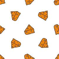 Seamless patterns. Cheese icon in flat style. Cheese with holes. Suitable for backgrounds, postcards, and wrapping paper. . vector