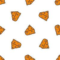 Seamless patterns. Cheese icon in flat style. Cheese with holes. Suitable for backgrounds, postcards, and wrapping paper. Vector. vector