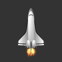 Space shuttle. Fighter. Rocket Carrier is taking off. Space design element. isolated on a gray background. . vector