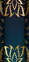 Golden floral pattern background with a black background vector