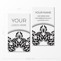 White luxury Business cards. Decorative business card ornaments, oriental pattern, illustration. vector