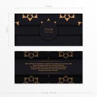 Dark invitation card design with vintage Indian ornament. Elegant and classic vector elements ready for print and typography.