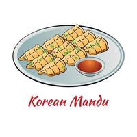 conjunto de deliciosa y famosa comida coreana en un colorido icono de diseño degradado vector
