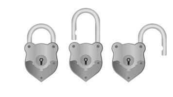 Old padlock in flat style. Antique padlock is isolated on a white background. . vector