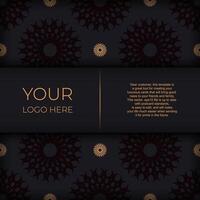 Dark postcard design with abstract vintage ornament. Can be used as background and wallpaper. Elegant and classic elements are great for decoration. vector