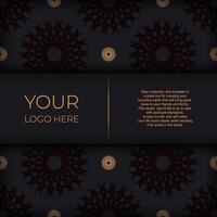 Dark postcard design with abstract vintage ornament. Can be used as background and wallpaper. Elegant and classic vector elements are great for decoration.