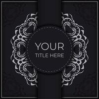 Luxury black and white background with ornate pattern vector