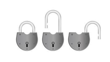 Old padlock in flat style. Antique padlock is isolated on a white background. Vector. vector
