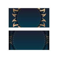 Two banners with gold and blue designs vector