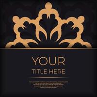 Dark postcard design with abstract vintage ornament. Elegant and classic vector elements ready for print and typography.