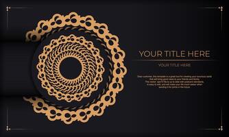 Dark luxury background with Indian ornaments. Elegant and classic elements ready for print and typography. vector