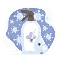 A cartoon bottle with a sword and a shield vector