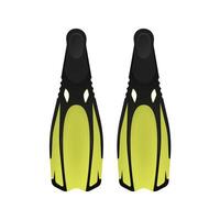 Vector illustration of yellow flippers. diving flippers isolated on a white background. Design element on the theme of diving, tourism and recreation at sea.