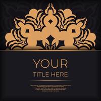 A black and gold background with a decorative pattern vector