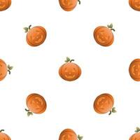 Pumpkin seamless pattern on a white background. Bright seamless food pattern. Suitable for packaging, backgrounds, cards and textiles. vector