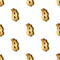 Bitcoin icon seamless pattern metallic vector image