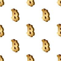 Bitcoin icon seamless pattern metallic vector image