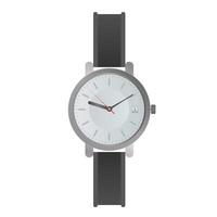 Wristwatch with a white dial and black strap. Wristwatch in a realistic style. Isolated. Vector. vector