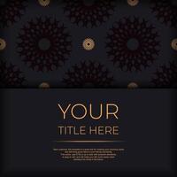 Dark postcard design with abstract vintage ornament. Can be used as background and wallpaper. Elegant and classic elements are great for decoration. vector