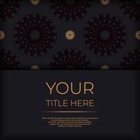 Dark postcard design with abstract vintage ornament. Can be used as background and wallpaper. Elegant and classic vector elements are great for decoration.