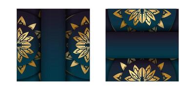 Two banners with gold and blue designs vector