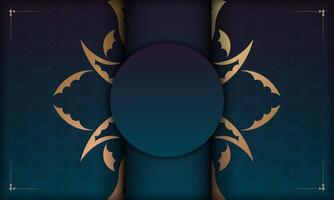 An elegant background with a blue and gold design vector