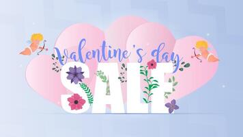 Valentine's day sale banner. vector