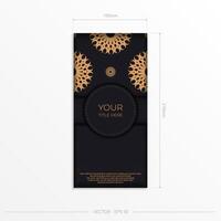 Dark postcard design with abstract vintage ornament. Can be used as background and wallpaper. Elegant and classic vector elements ready for print and typography.