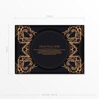 A black and gold business card with an ornate pattern vector