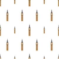 Seamless pattern Big Ben. Suitable for backgrounds, postcards, and wrapping paper. . vector