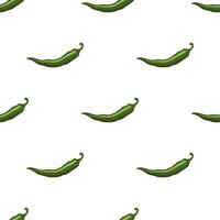 Seamless chile pepper pattern. Tile green vegetable pattern. Vegetarian wrapping paper texture. vector