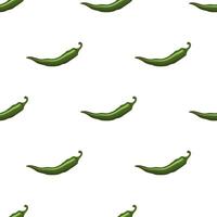 Seamless chile pepper pattern. Tile green vegetable pattern. Vegetarian wrapping paper texture. vector