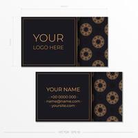 Luxurious business card design with abstract vintage ornament. Can as Roman background and wallpaper. Elegant and classic elements ready for print and typography. vector