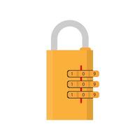 Padlock with code. Padlock for doors, safes and suitcases. Flat style. Vector. vector