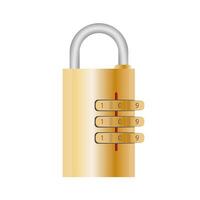 Padlock with code. Padlock for doors, safes and suitcases. Flat style. Vector. vector