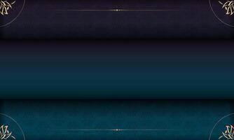 A blue and purple background with ornate borders vector