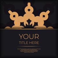 Abstract background with golden shapes on black background vector