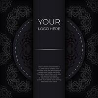 Black and white background with ornate pattern vector
