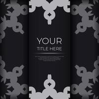 Black and white banner with ornate design vector