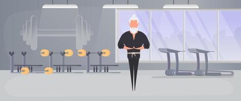 A man in a black kimono meditates. Kung Fu Master. The guy is doing yoga. Vector. vector