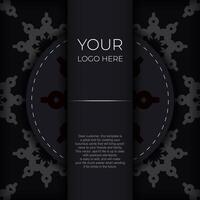 Luxurious postcard design with silver abstract vintage ornaments. Can be used as background and wallpaper. vector