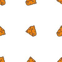 Seamless patterns. Cheese icon in flat style. Cheese with holes. Suitable for backgrounds, postcards, and wrapping paper. . vector