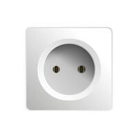 White socket isolated on a white background. Realistic white socket. Vector illustration.