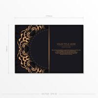 Black and gold business card template vector