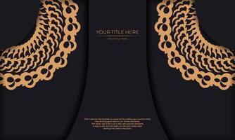 Dark luxury background with Indian ornaments. Elegant and classic elements ready for print and typography. vector