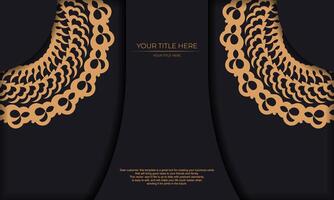 Dark luxury background with Indian ornaments. Elegant and classic elements ready for print and typography. vector