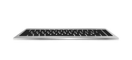 Keyboard vector illustration. Side view. Keyboard isolated on a white background.